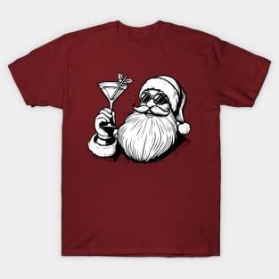 Santa Drinking a Holiday Martini T-Shirt